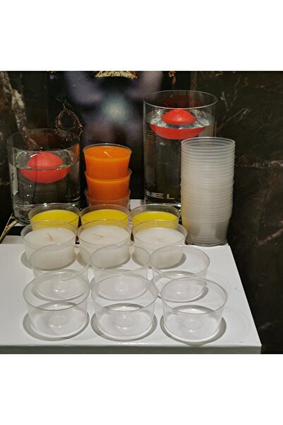iv candles İv Blue Purple 50 Adet Boş Plastik Kapsül Mum Kabı