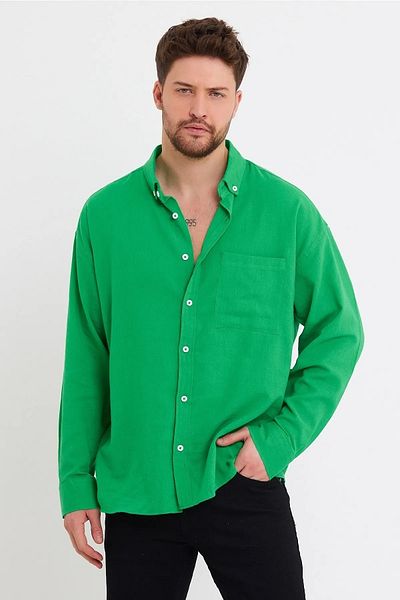 MEECY MAN Ανδρικό λινό πουκάμισο Oversize