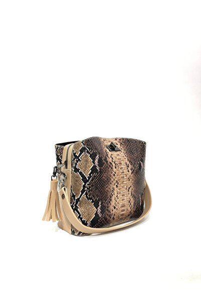 womenacs Mink Anaconda Pattern, Can Be Used in Hands and with Shoulder Strap, With Plenty of Eyes and Tassel Accessories
