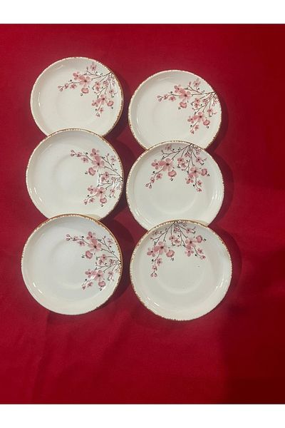 Erbaşlar Sakura Flower 6 Piece Tea Plate