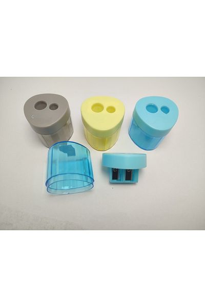 hagiki (4 Pieces) Double Sharpener Wooden Pencil Opener for Thick and Normal Pencils with Sharpener Chamber
