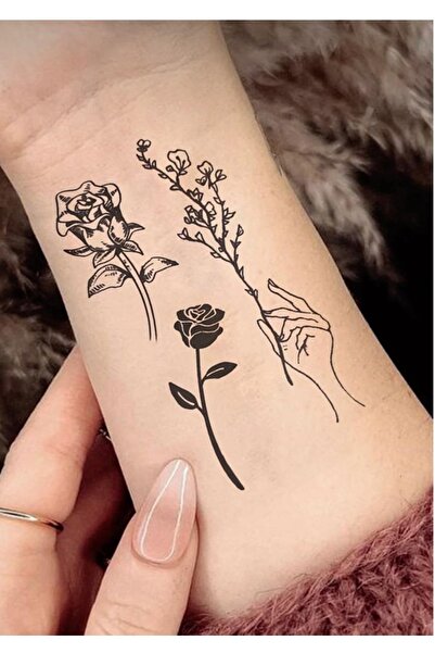 petit bijou Unisex Gül Geçici Dövme, Kol,bilek Göğüs Dövmesi, Tattoo