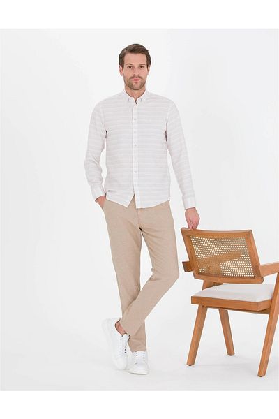 Ecer Alpino Ανδρικό Αθλητικό Λινό Παντελόνι Slimfit 81282310-09 Doradus Camel