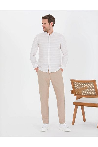 Ecer Alpino Ανδρικό Αθλητικό Λινό Παντελόνι Slimfit 81282310-09 Doradus Camel