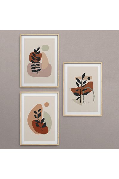 HOMEPACK Комплект за рисуване от 3 части с рамка от естествено дърво Hpn044
