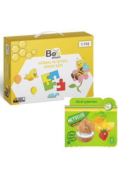 Azur Yayıncılık Bee Smart 2 Years Old Visual and Auditory Care Strengthening Set - My Information Bag Fruits
