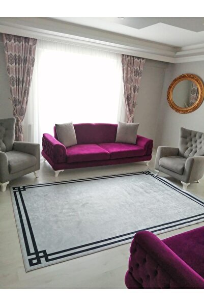 HTC HALI Dijital Baskılı Yıkanabilir Kaymaz Tabanlı Dekoratif Salon Mutfak Ve...