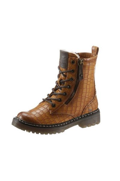 Mustang Stiefelette - Orange - Flacher Absatz