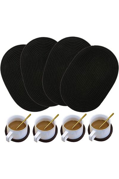 MaVaux Set de plăci și suporturi ovale Ruby, 8 piese