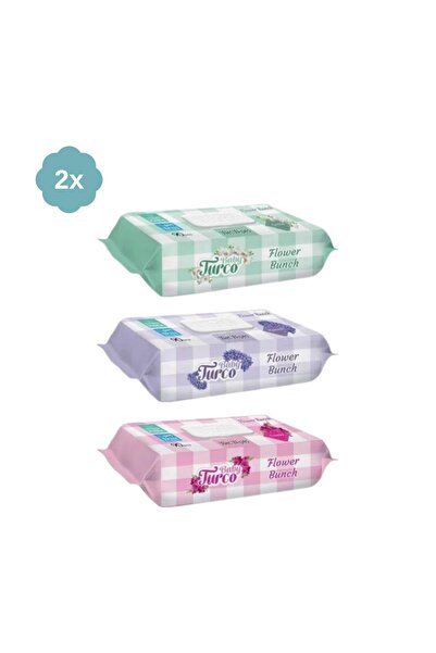 Baby Turco منشفة مبللة للأطفال من فلاور بانش 90 قطعة × 6 قطع 540 ورقة