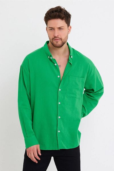 MEECY MAN Ανδρικό λινό πουκάμισο Oversize