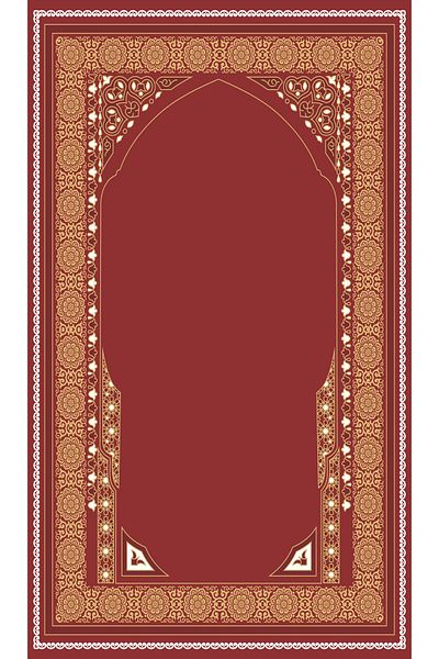 Rugs Modern Halı Red Flower Themed Geometric Prayer Rug 70x120
