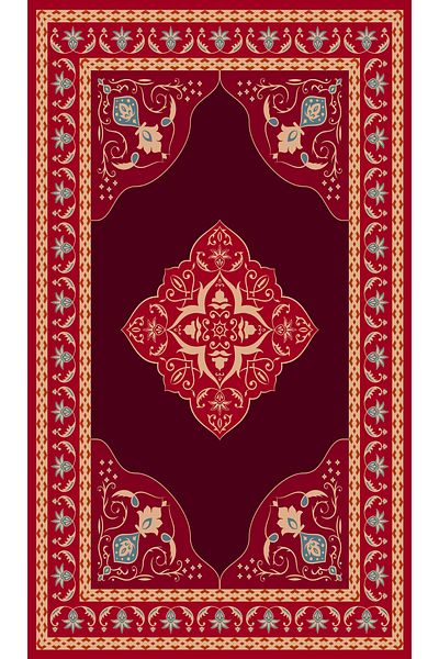 Rugs Modern Halı Red Diamond Patterned Prayer Rug 70x120
