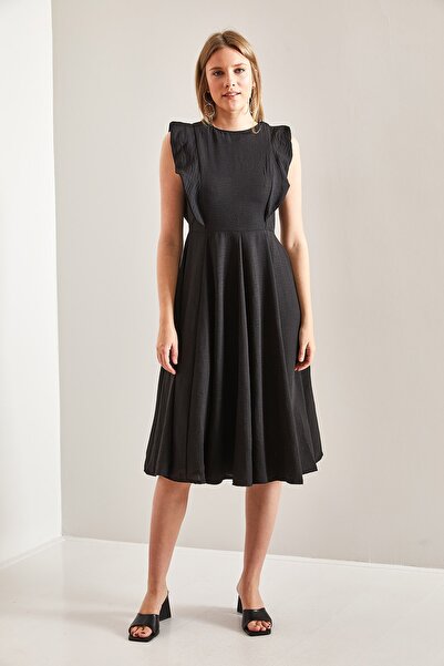 Bianco Lucci Rochie de in pentru damă cu guler cu volane