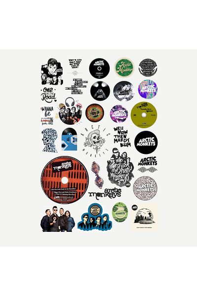 Ororabutik Σετ αυτοκόλλητων Arctic Monkeys 30Pcs Rock - Σετ αυτοκόλλητων Scrapbook Bullet Journal
