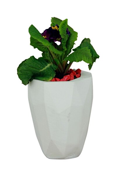 Evene Saksı Büyük Saksı Çiçek Saksısı Büyük Boy Saksı Salon Saksısı Model 9 Beyaz Saksı