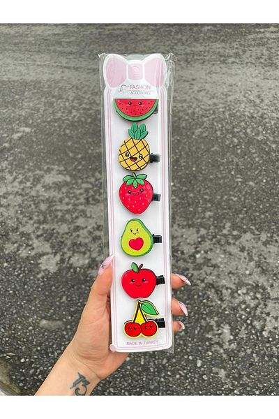 Planet Butik Cute Fruits Collet Buckle Set of 6