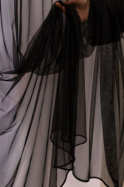 Ta-Ha Perde ve Halı New Model, Patternless, Black Color, Wrinkle-Free, Leaded Skirts, 1-2 Pleats, Latest Fashion Tulle Curtain