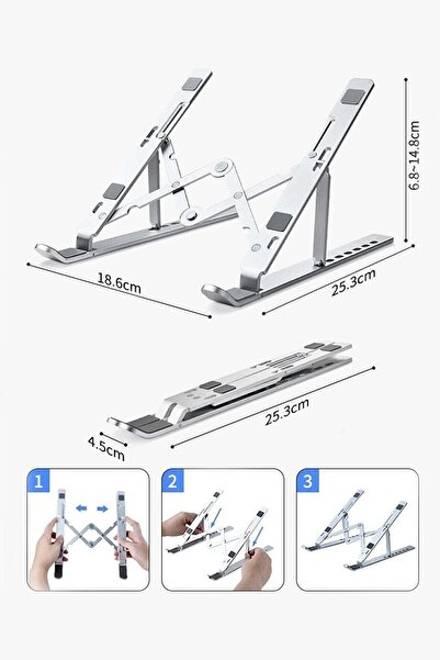 Favors حامل كمبيوتر محمول ماك بوك قابل للتعديل من سبائك الألومنيوم، حامل قابل للطي للكمبيوتر المحمول