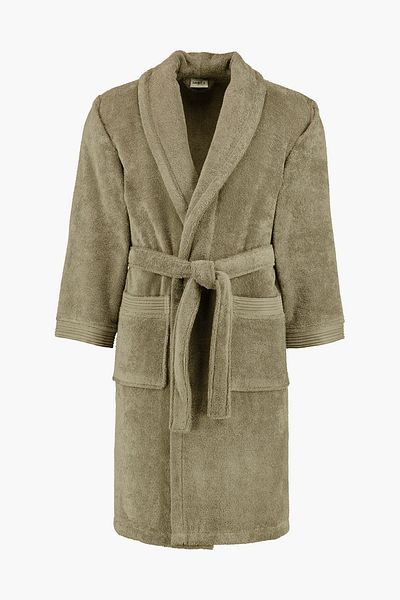 Sarev Soho Light kHaki ShAwl CollAr - "Large" Size 100% Cotton BAthrobe