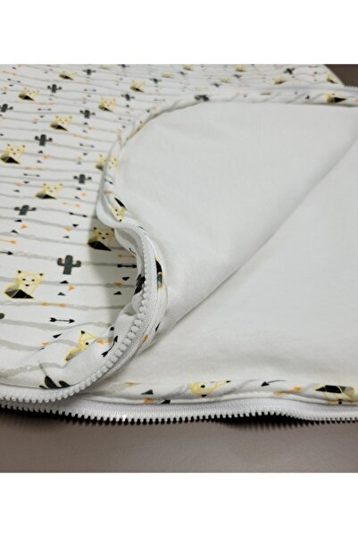 Alpar Tekstil Summer and Spring Non-Fiber, Double Layer Cotton Combed Children's Sleeping Bag 1.0 Tog Fox/ Yellow