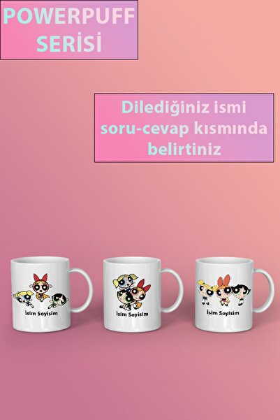 lunasstore Powerpuff Girls Kupa Bardak, Üçlü Powerpuff Bardak