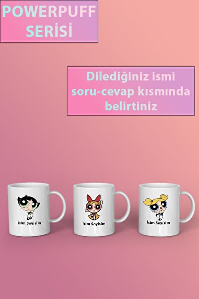 lunasstore Powerpuff Girls Kupa Bardak, Üçlü Powerpuff Bardak