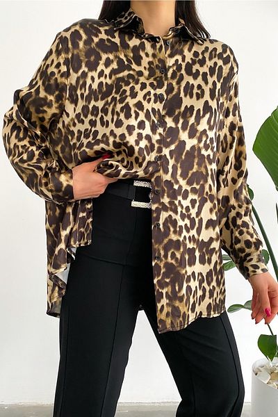 FEMELLE Lockeres Oversize-Shirt mit Leopardenmuster für Damen für die neue Saison