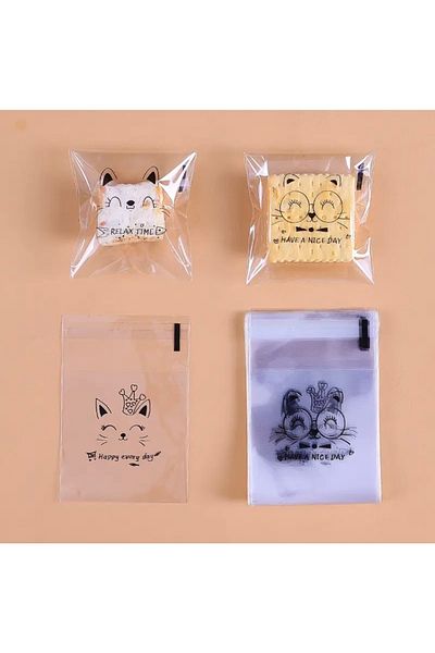 OzanTuhafiye Banded Transparent Patterned Bag Opp 7x7 Cm 95 Pieces