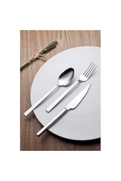 Eylül Natural Original 60 Piece Fork Spoon Set for 12 People 3mm