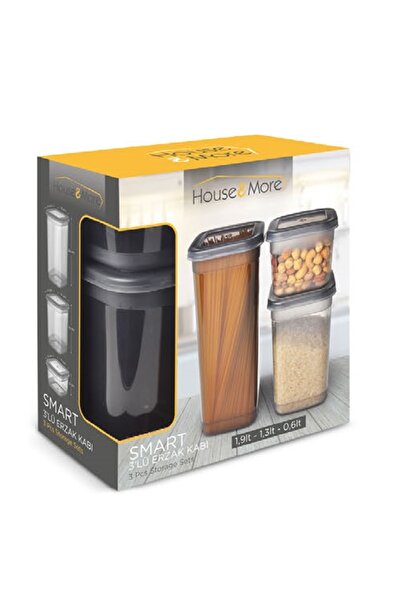 SEYFİKİRTASİYE 3-PIECE ERZAK BOWL SET STORAGE BOWL PLASTIC 1.9-1.3-0.6 LT