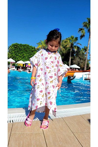 Alpar Tekstil Muslin Hooded 100% Cotton Children's Beach Poncho / Horse