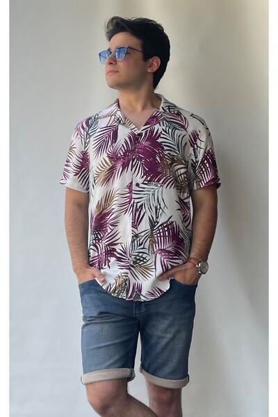 salve Erkek Regular Fit Kısa Kollu Apaş Yaka Multicolor Gömlek 22707