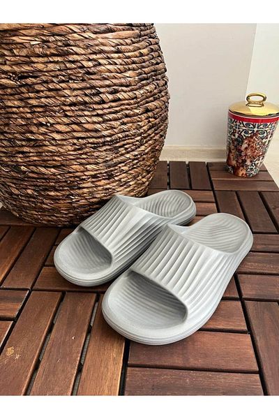 Behtah Kundura Men's Fashion Striped Yeezy Slide Slippers Beach Pool Seaside New Season