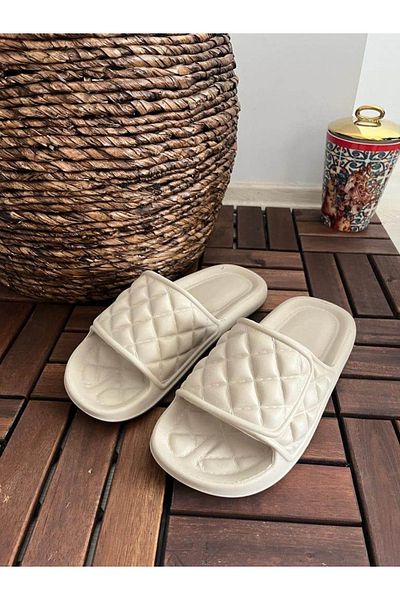 Behtah Kundura Men's Fashion Checkered Yeezy Slide Slippers Beach Pool Coast Sea New Season