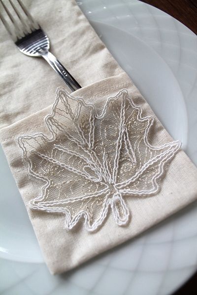 Emtory Home 6 Pieces Decorative Leaf Lace Spoon Holder Service Presentation