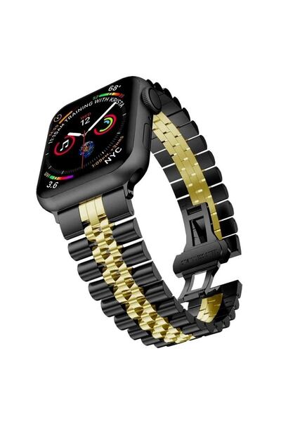 Megafox متوافق مع Apple Watch Series 2/3/4/5/6/7/8/se/Ultra Stainless Metal Rolex Cord 42-44-45-49 ملم