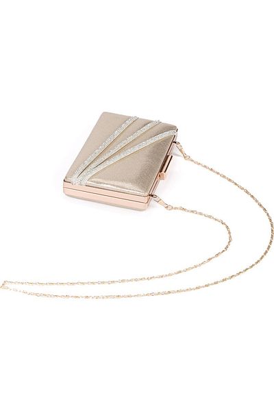 Biçanta Βραδινή τσάντα φόρεμα Gold Gold Stone Τσάντα βραδινής τσάντας γάμου αρραβώνων