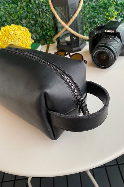 Modica Parthenon - Real Leather Zippered Handbag - Dopp Kit - Travel Makeup Bag
