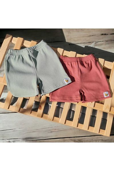 BEBEĞİME ÇORAP Pantaloni scurți pentru copii de vară, 2 piese, băieți/fete