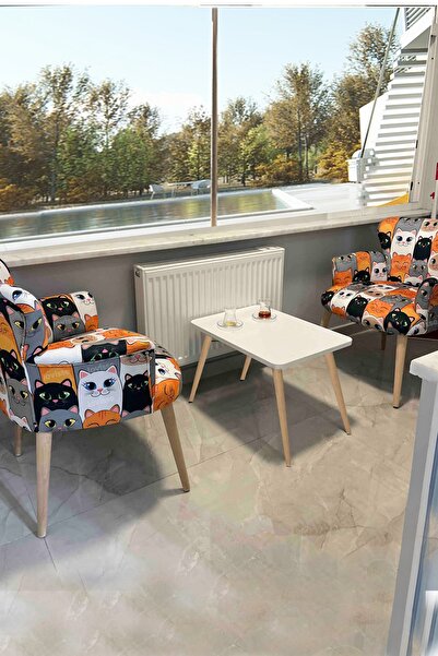 LOVİSSE HOME Patchwork Desen Berjer Tekli Koltuk Balkon, Ofis, Bekleme, Güzellik Merkezi, Çay Seti