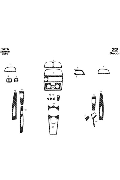 meriç cockpit design ميريتش ®   تاتا زينون 4x4 توربيدو امامي كربون 22 قطعة 20...