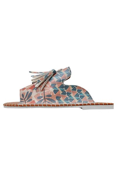 Dogo Women's Vegan Leather Multicolored Slippers - Texture Design