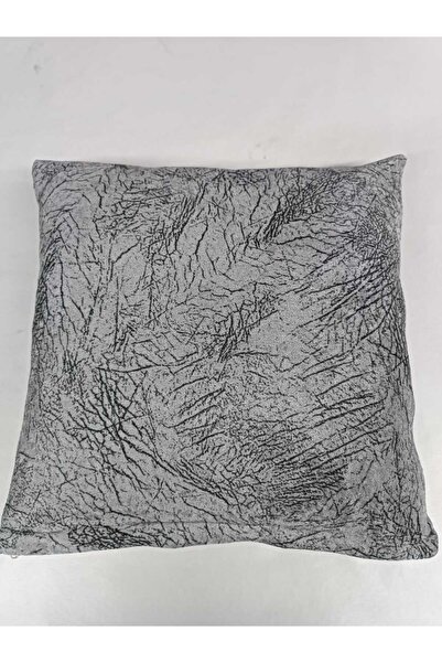 FavoriTeks Gray Vein Patterned Decorative Velvet Fabric 40X40 4-Piece Throw Pillow Set
