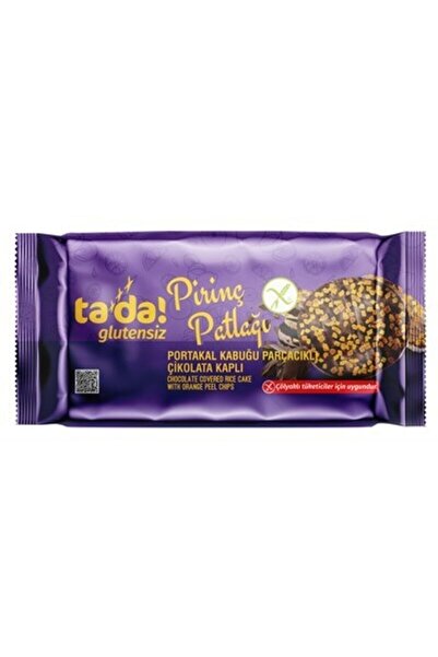 Tada Glutensiz Çikolata Kaplı Portakal Kabuğu Parçacıklı Pirinç Patlağı 80 G