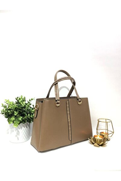 womenacs Нова модель жіночої сумки з візонового кольору, з ручками і ременем ...