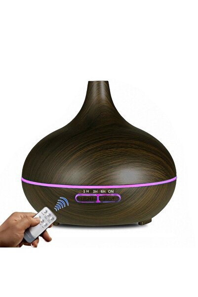 Pashatech Aroma Difüzörü Terapi Ultrasonik Buhar Makinesi Ahşap Görünüm 7 Ren...
