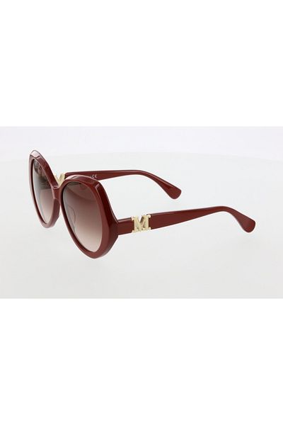 Maxmara Mm0015 59-15-140 Brown?Women's Sunglasses with Glass| 2022 Season Burgundy Framed
