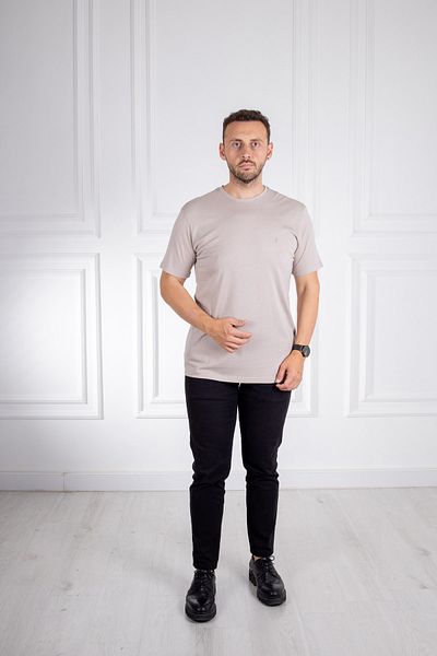 Sarar Επισκέψτε το μπλουζάκι με λαιμόκοψη Basic Beige