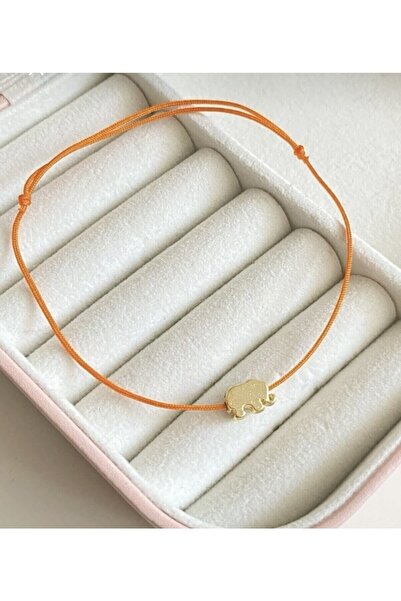 Mia Aksesuar خلخال برتقالي على شكل فيل من الوفرة